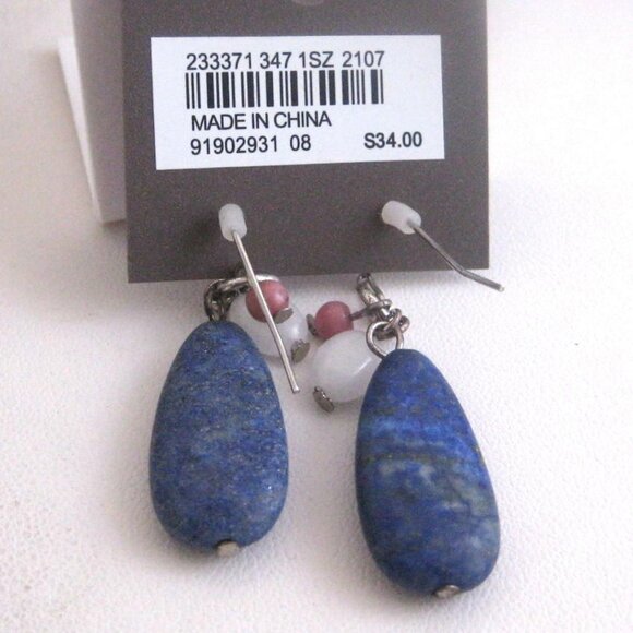 J. Jill blue Earrings blue dangle New on Card - Picture 2 of 3